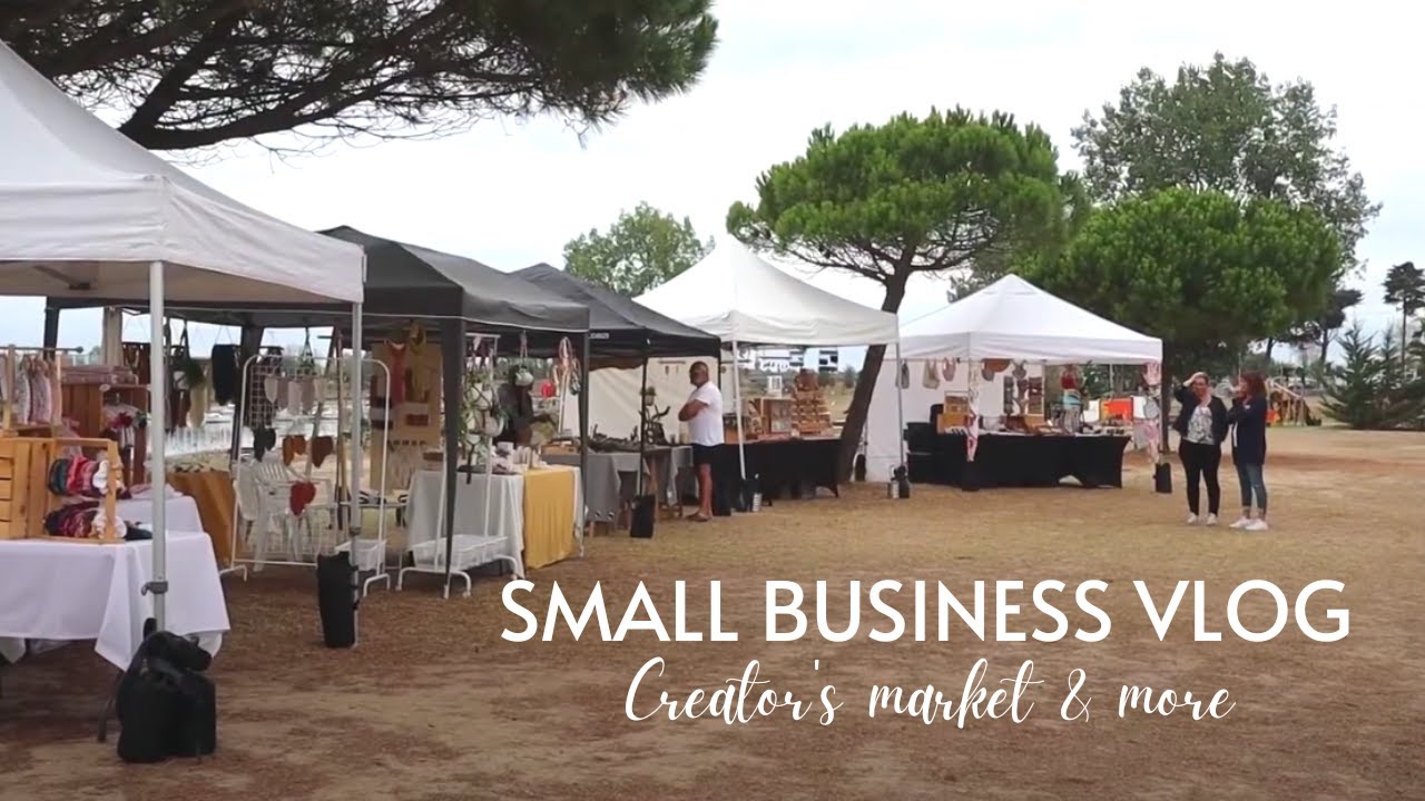 August studio vlog - The last creator's market of the summer, mixing concrete, making macrame