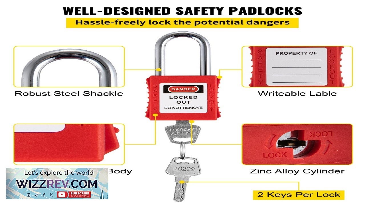 VEVOR 42 PCS Lockout Tagout Kits Electrical Safety Loto Kit Includes Padlocks