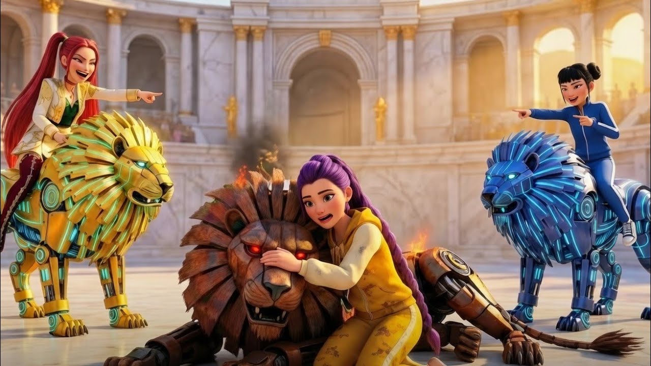 🦁RUMI Gets LION ROBOT Racing Championship - KPOP Demon Hunters🐅