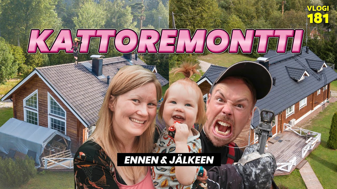 KATTOREMONTTI JOSSA KAIKKI MENI PIELEEN | KATON MAALAUS ENNEN JA JÄLKEEN