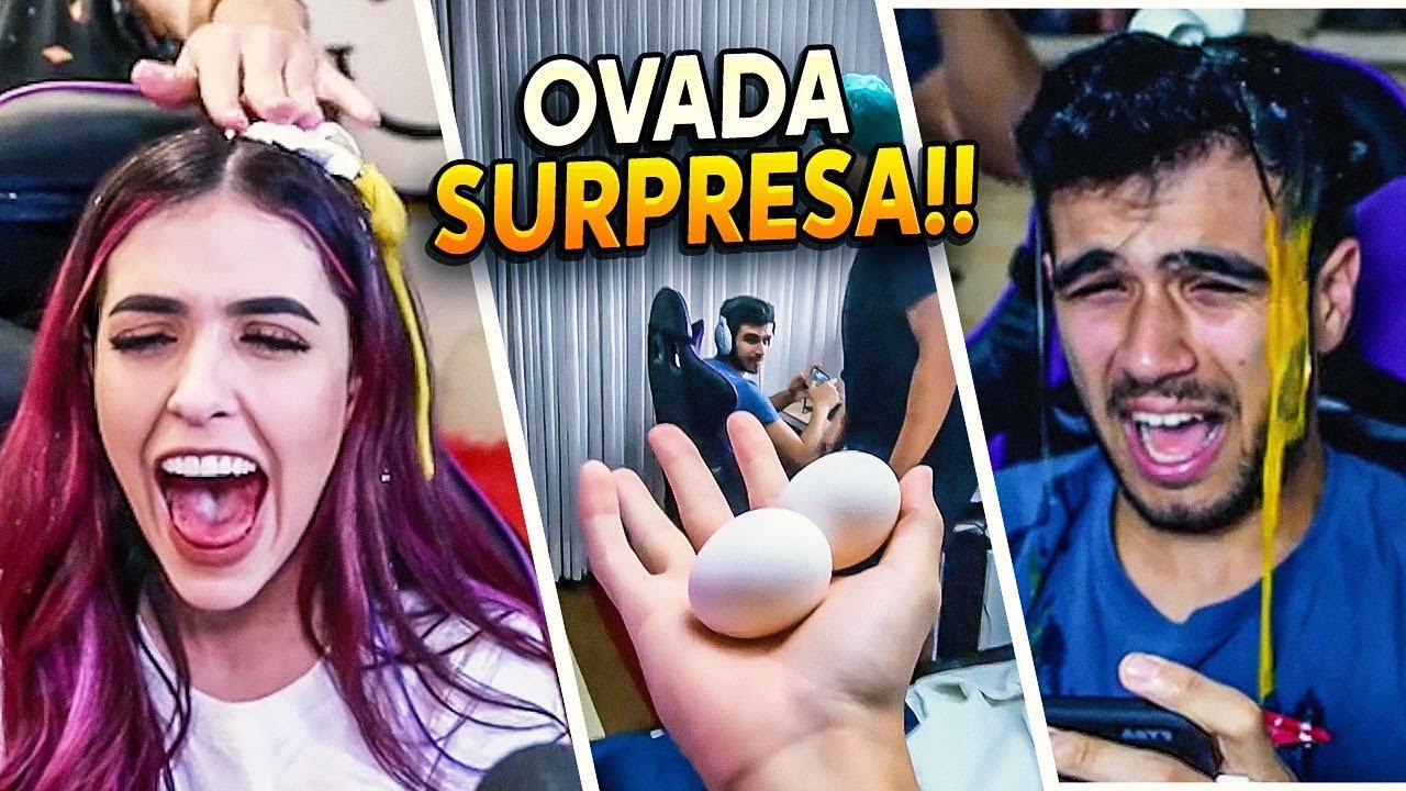 OVO NA CARA!! TROLAMOS FUNBABE E GELLI DURANTE A LIVE DELES!!