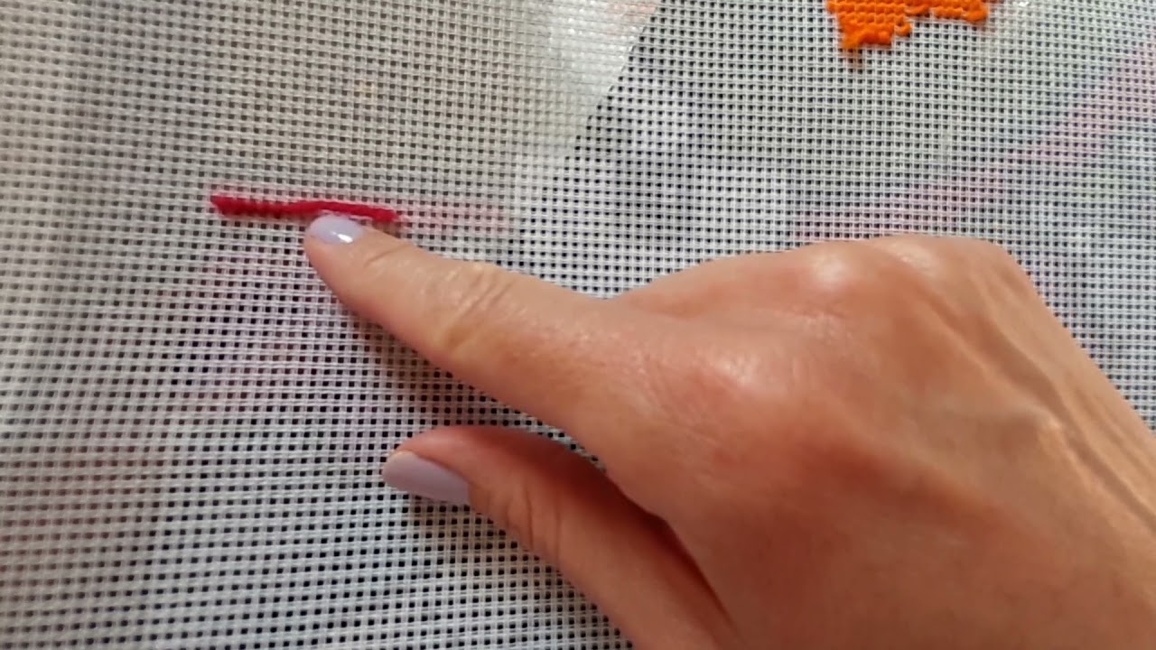 How to cast on and cast off (start & end stitching) needlepoint tapestry