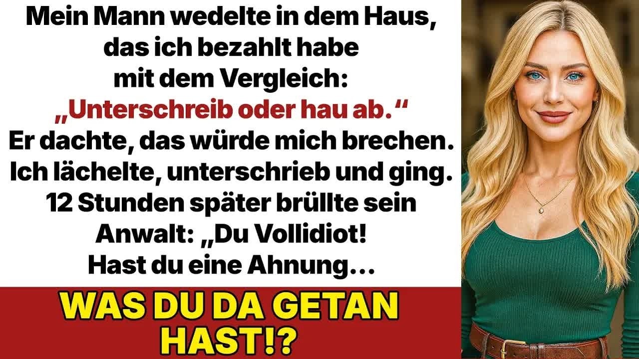 Mein Mann zwang mich, meinen Millionen Nachlass und die Luxusvilla abzutreten…