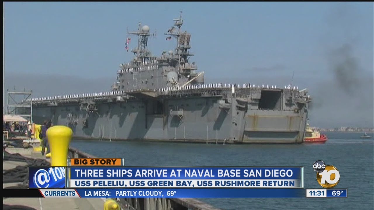 Peleliu Amphibious Ready Group pulls into port at Naval Satation San Diego