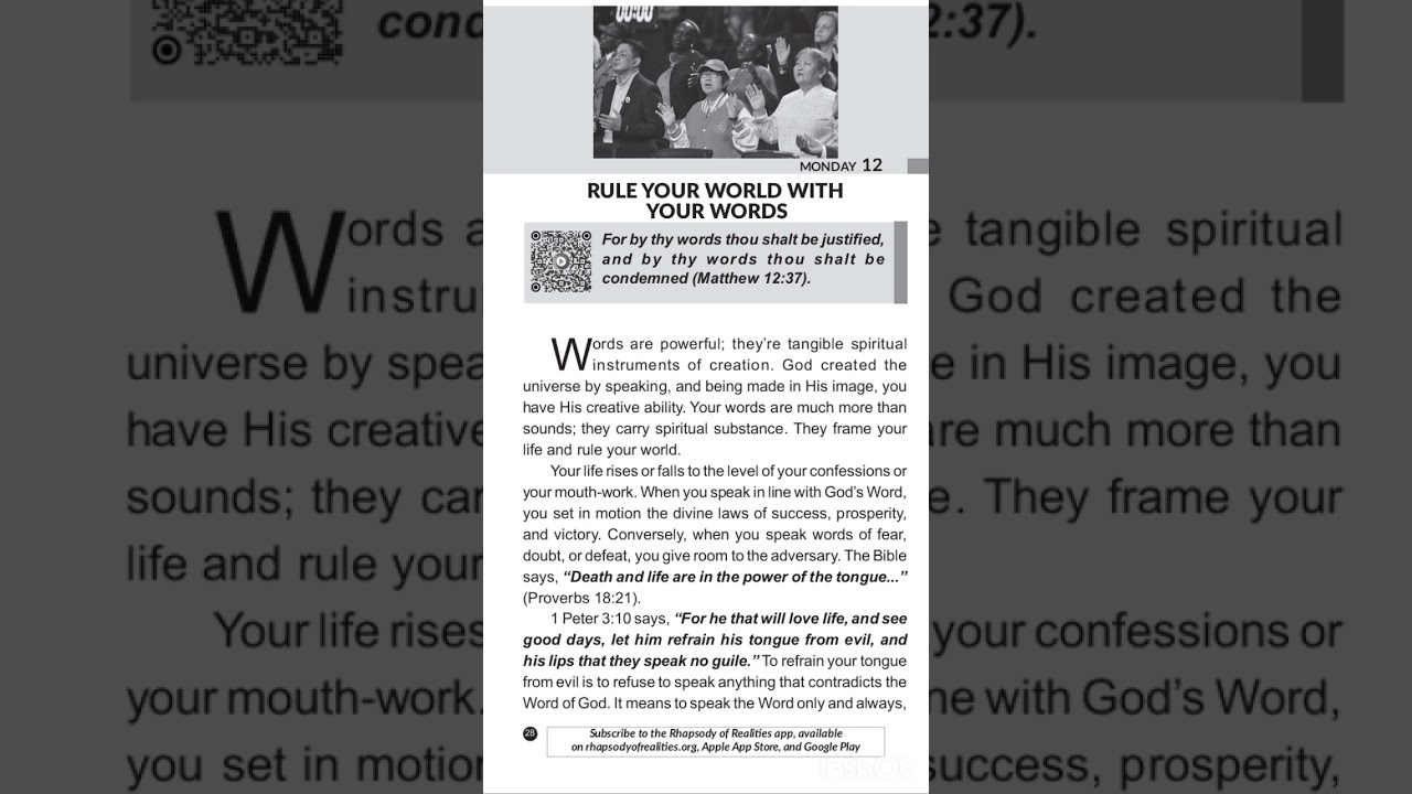 RHAPSODY// RULE YOUR WORLD WITH YOUR WORDS // 12th of January,2026. #rhapsodyofrealities 