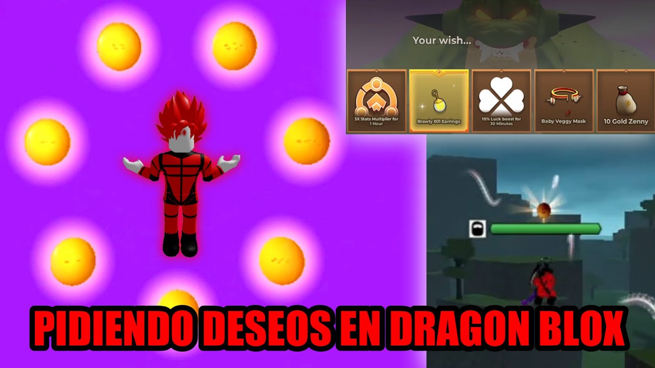 BUSQUÉ LAS ESFERAS DEL DRAGÓN Y PEDÍ UN MONTÓN DE DESEOS EN DRAGON BLOX [ROBLOX]