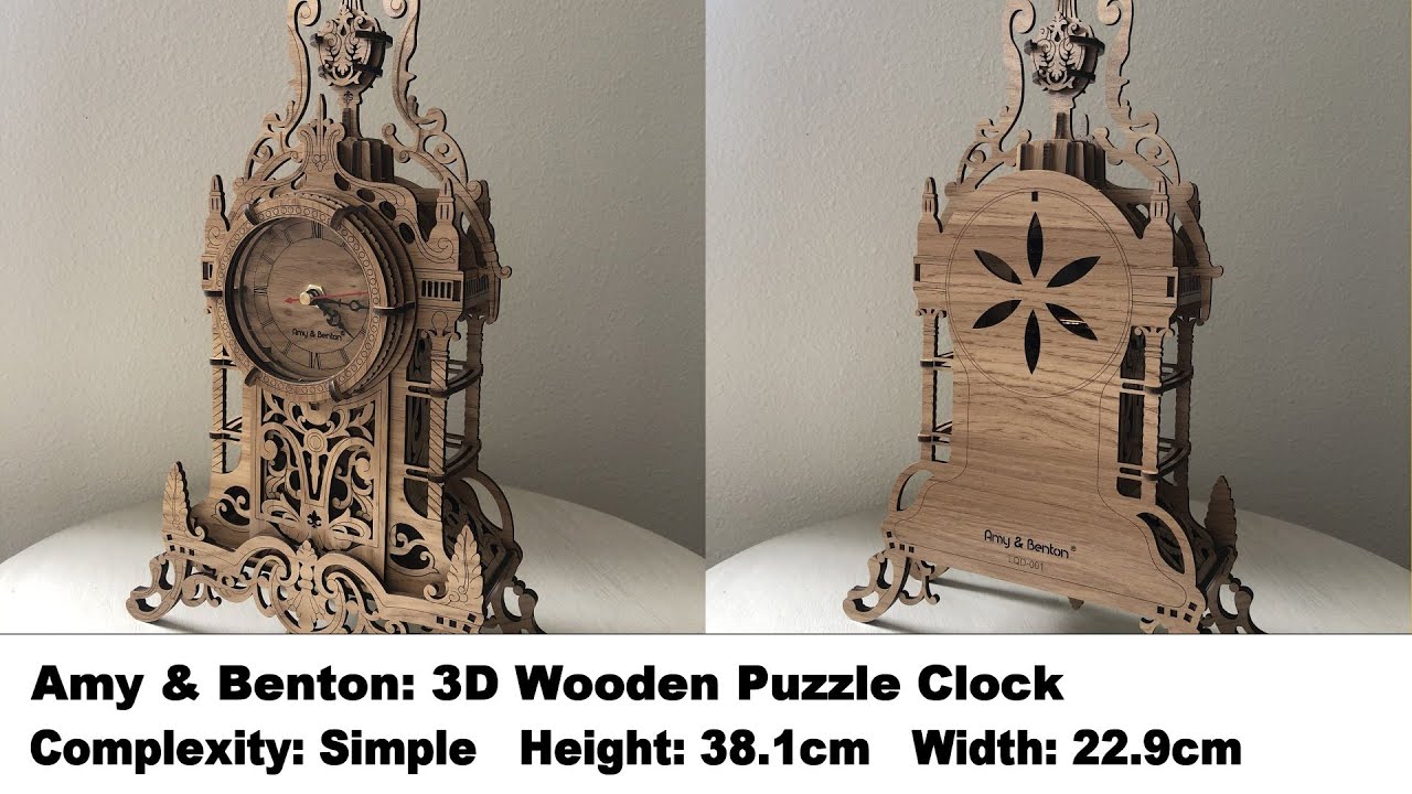Video Build - Amy & Benton: 3D Wooden Puzzle Clock