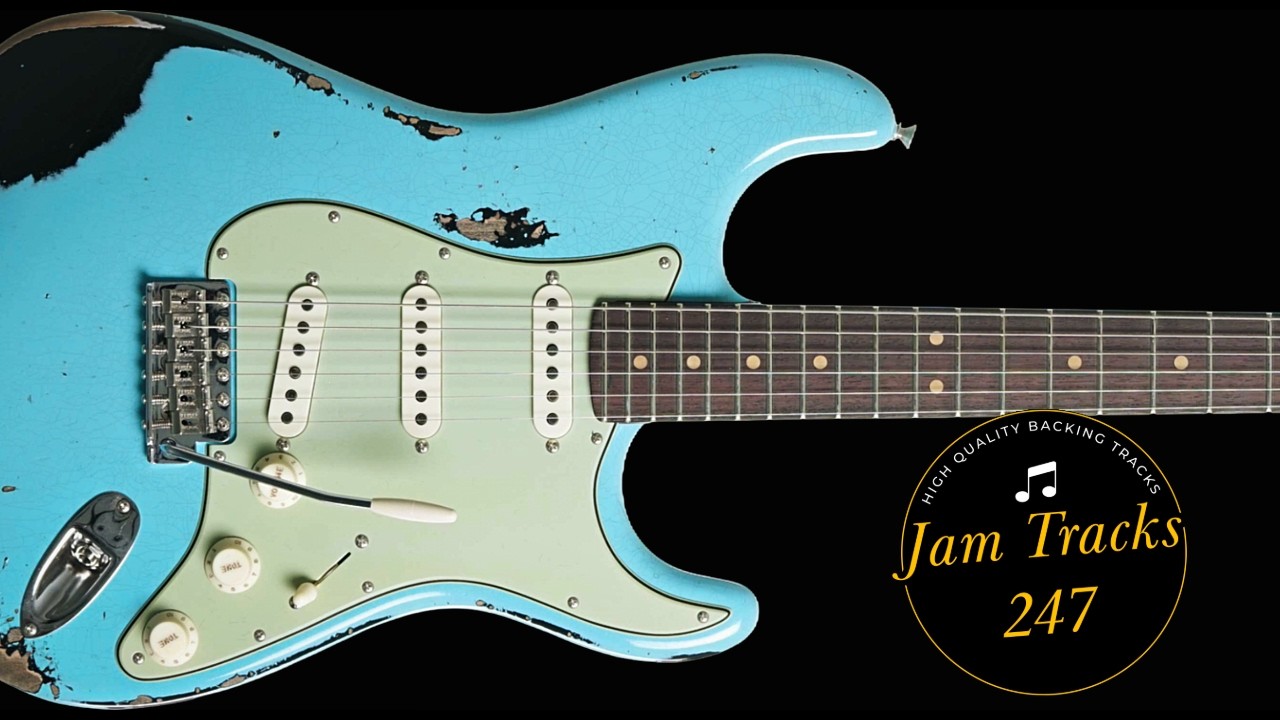 Medium Blues Shuffle Guitar Backing Track in A (108bpm)