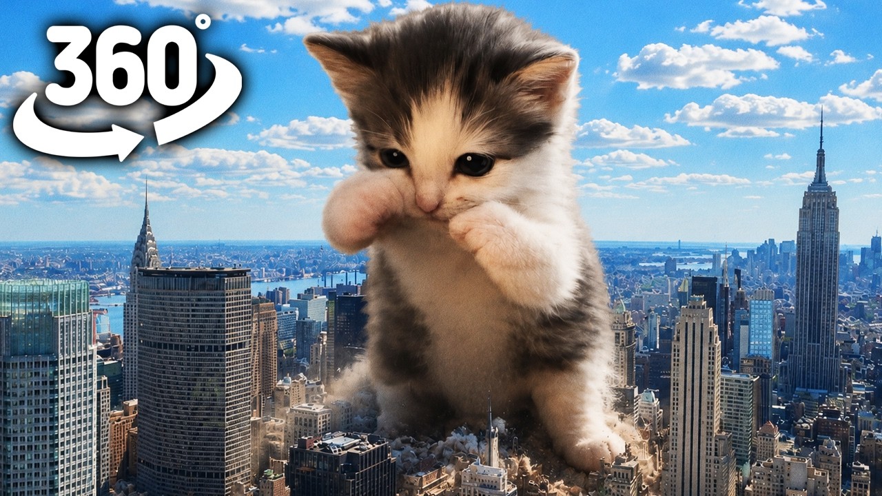Giant Scuba Cat in The City ! | 360&deg; VR