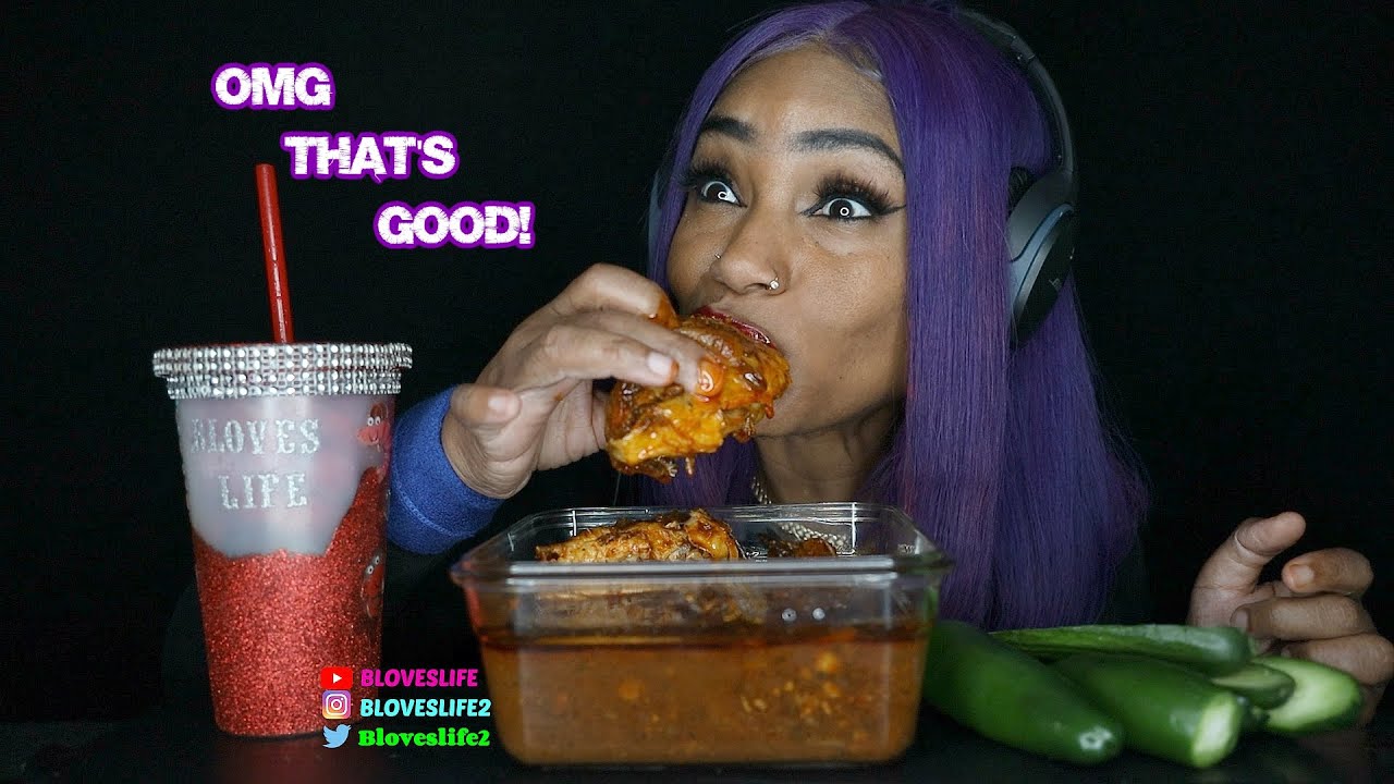 Rotisserie Chicken, Cucumbers and Peppers in Smackalicious Blove sauce ASMR