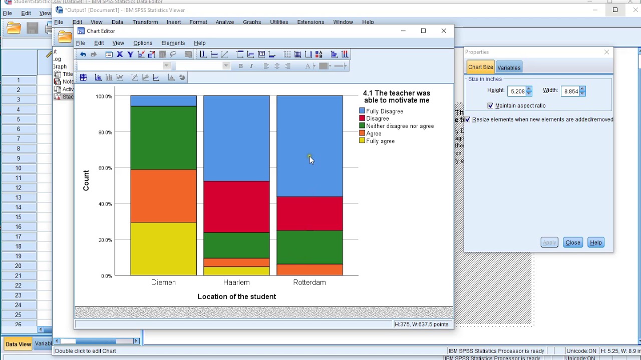 SPSS - Stacked Bar chart  (via Legacy)