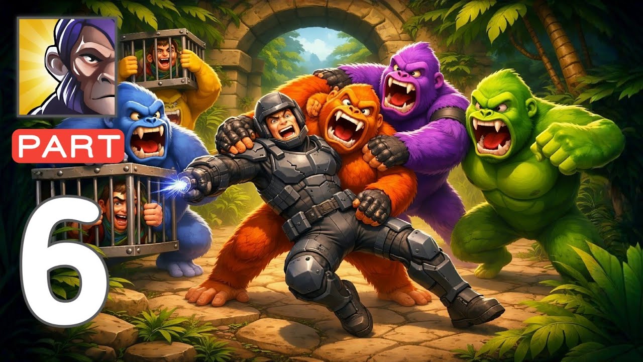 Primatus - Gameplay Walkthrough Part 6 - Escape from the monkey in zoo (IOS, Android)