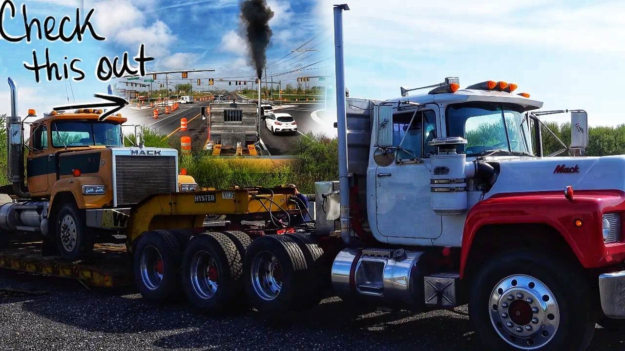 Модель Mack R нашла низкорамный полуприцеп и суперлайнер для перевозки! #mack #trucking #heavyhaul