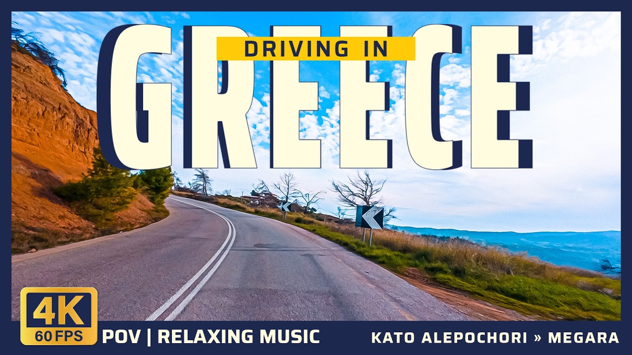 Beautiful Greece 4K | Kato Alepochori to Megara | Relaxing Music