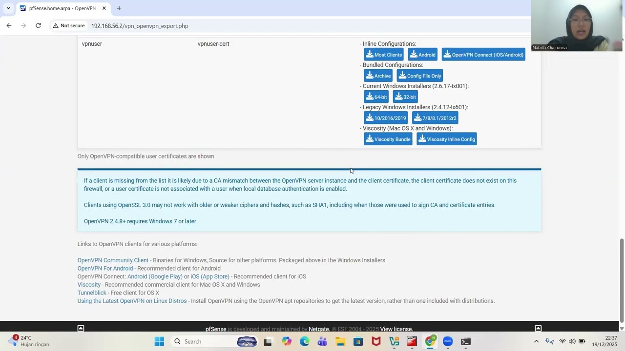 Penerapan Firewall dan VPN pada pfSense untuk Kontrol Akses VClass Unila | UAS KSI