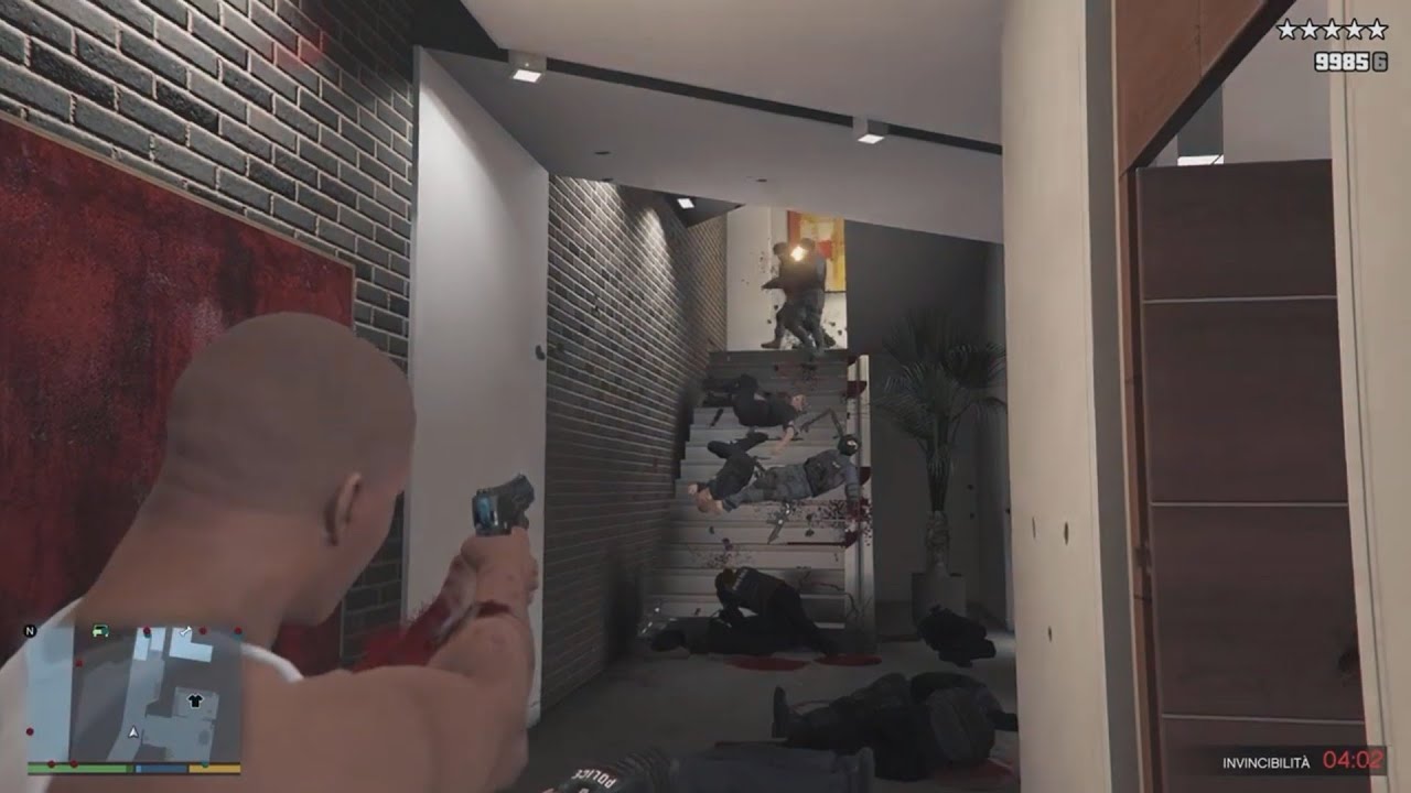 GTA 5 - Franklin's House Shootout + 5 Stars Escape.