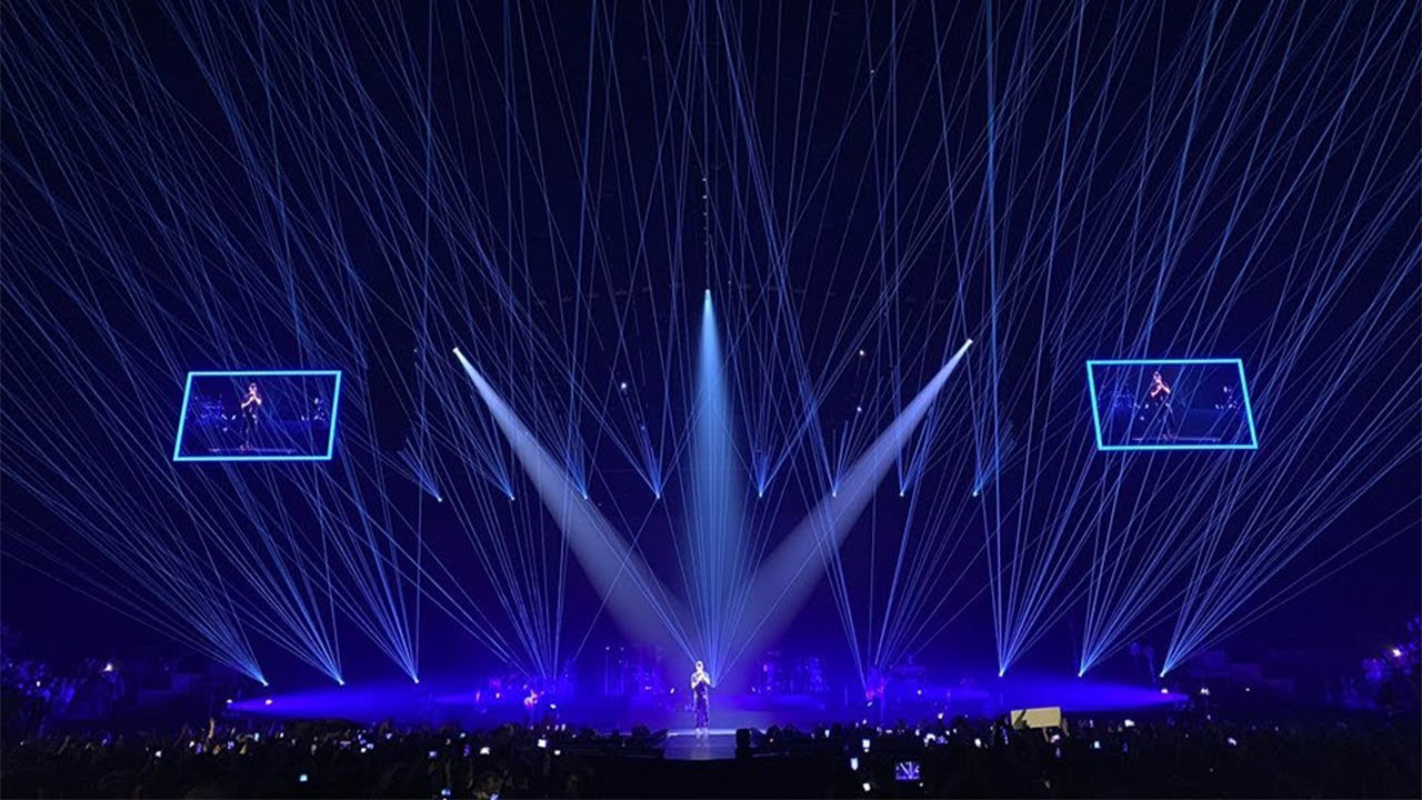Arena Laser Show | Enrique Iglesias - Accorhotel - Using Kvant BurstBerry Laser Projectors