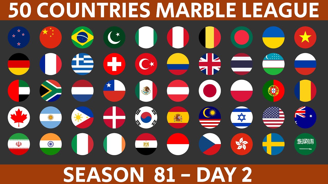 50 Countries Marble Race League Season 81 Day 2/10 Marble Race in Algodoo