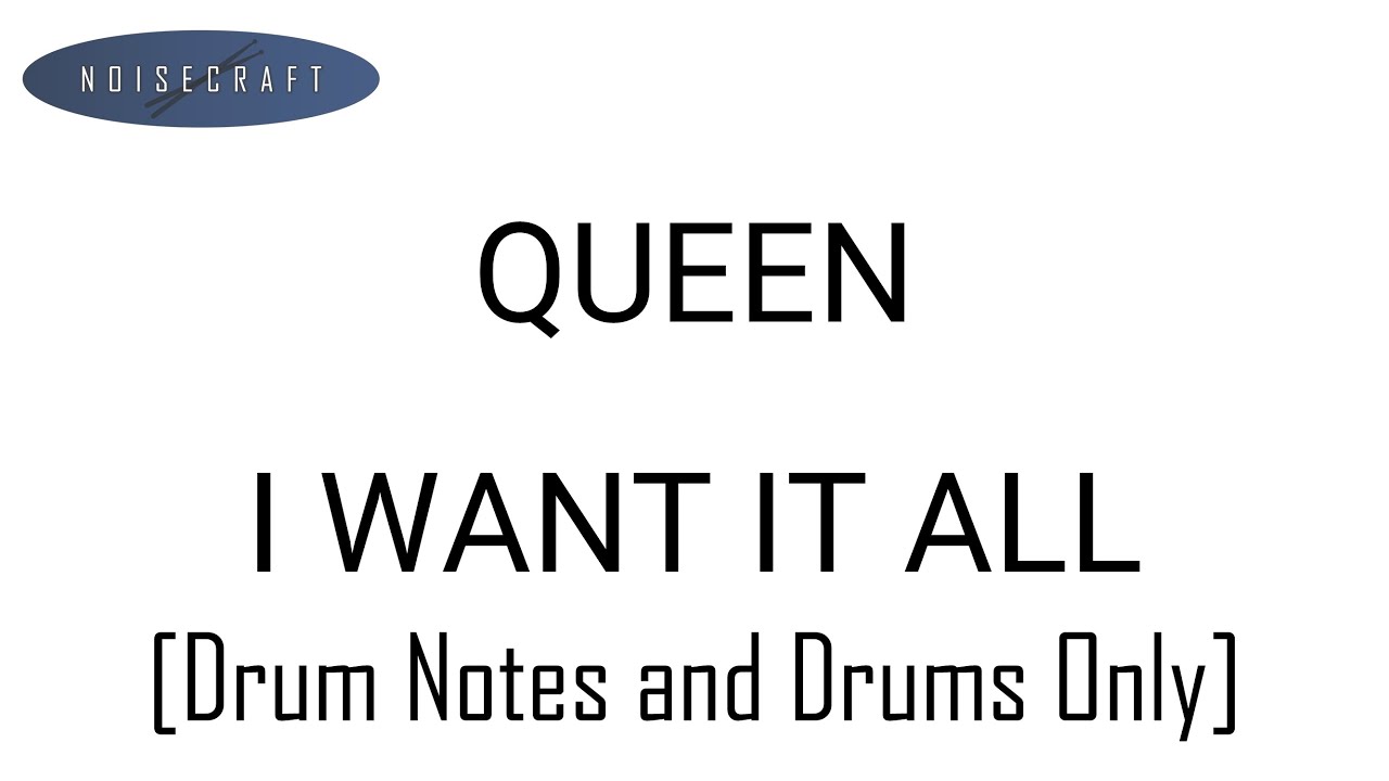 Queen - I Want It All Drum Score [Notes and Drums Only]
