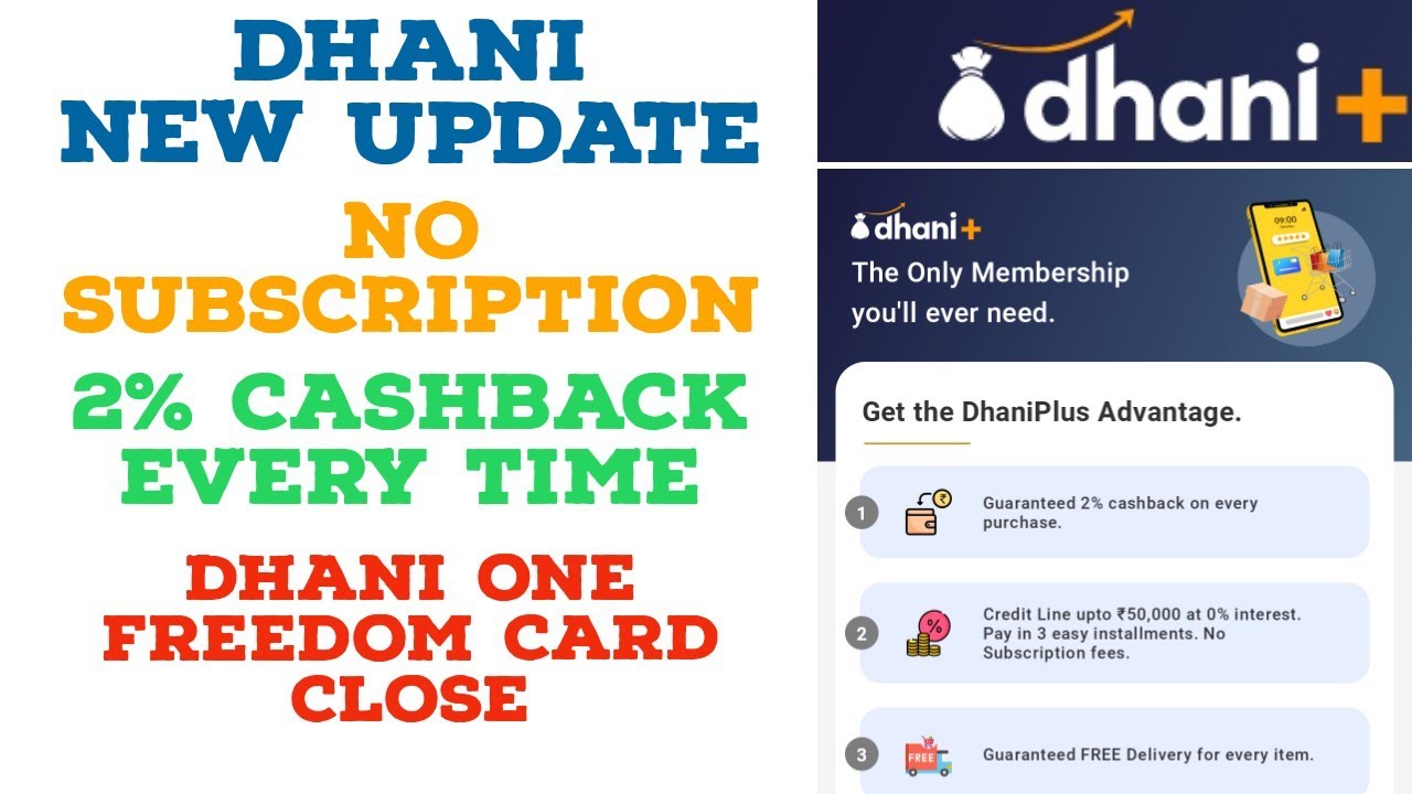 Dhani Plus Membership | Earn 2%Cashback EveryTime | Free Home Delivery