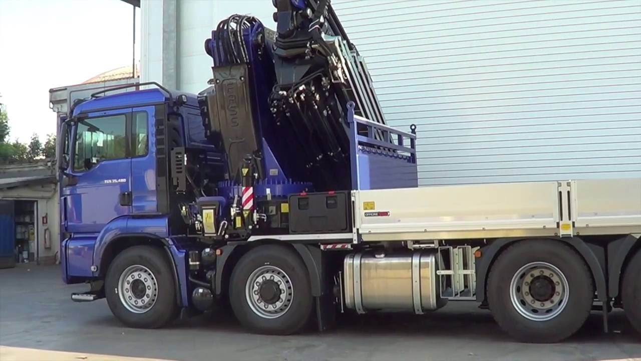 Man 4 assi - Cassone fisso allungabile con gru Fassi