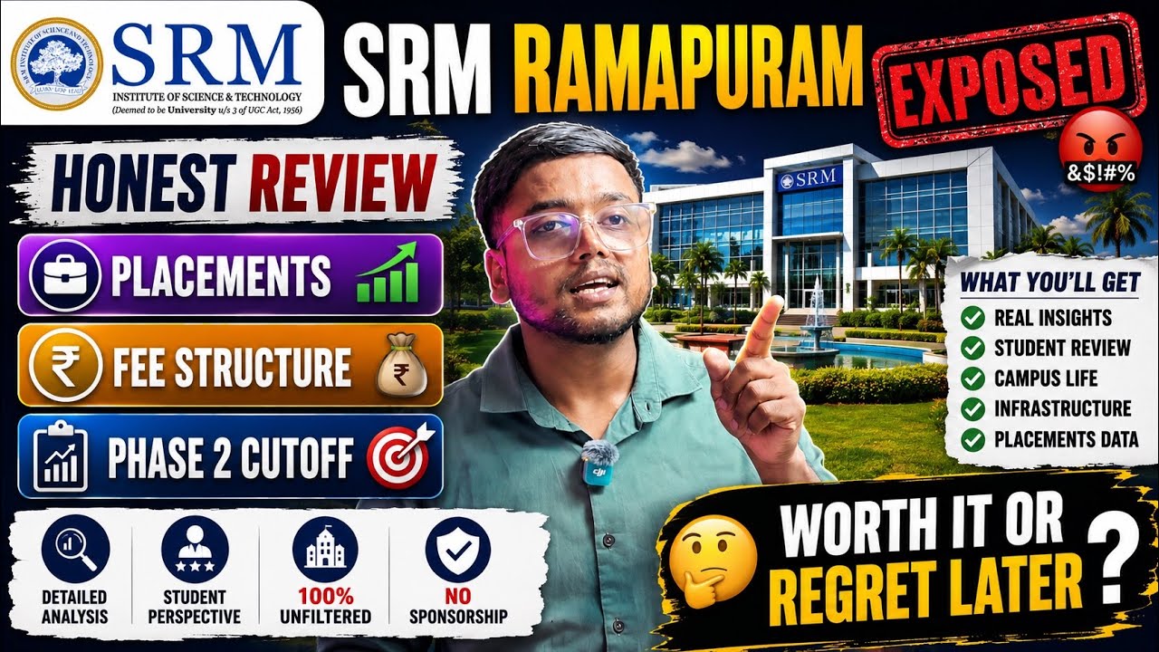  SRM Ramapuram Review🤬 [2026] | Worth in 2026?|Cutoff, Placement, Sports | SRMJEEE Result 2026