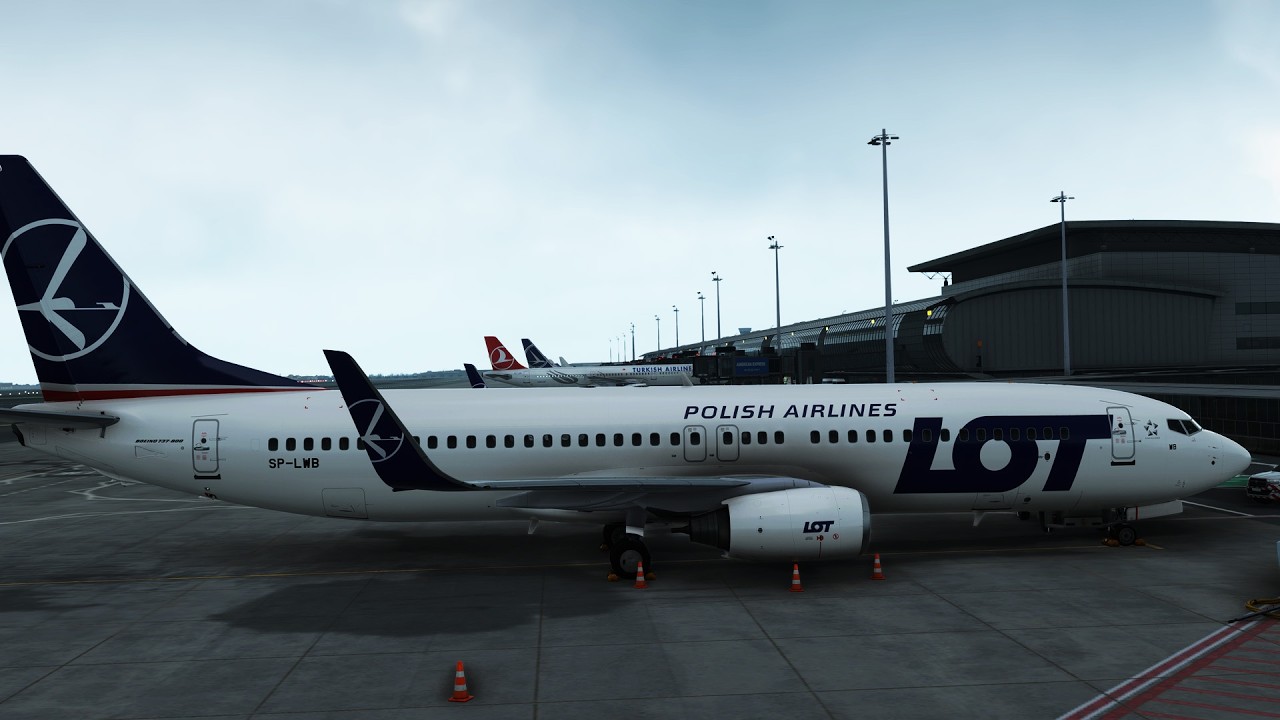 REALNY LOT BRUKSELA WARSZAWA BOEING 737 W SYMULATORZE MSFS24