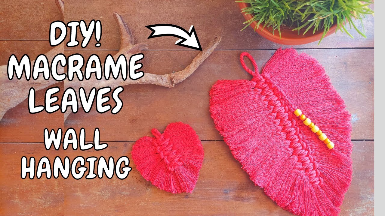DIY Macrame Tutorial | How To Make A Large Macrame Feather | Leaf | Aadhi's Crafts