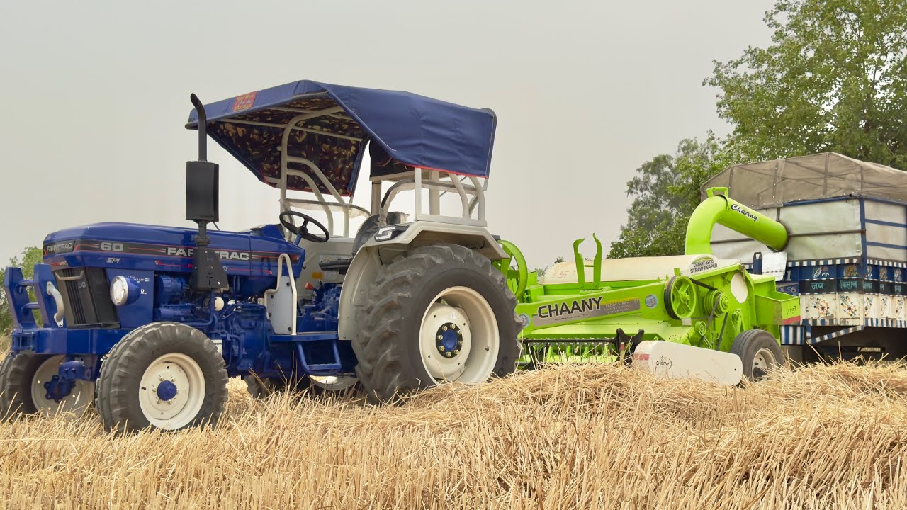 Farmtrac F41 Vs Chaany 2200 Straw Reaper आज पहली बार चला के देखी 64 इंची मशीन। ॥VIKRAM THUA॥