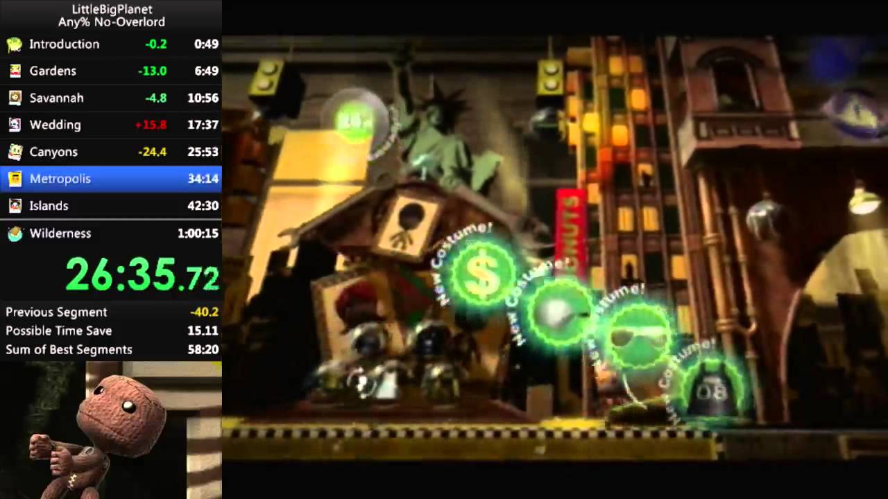 LittleBigPlanet Any% No-Overlord Speedrun (58:35)