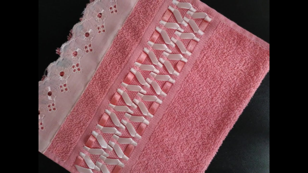 Faça e Venda ! Toalhas bordadas de fitas