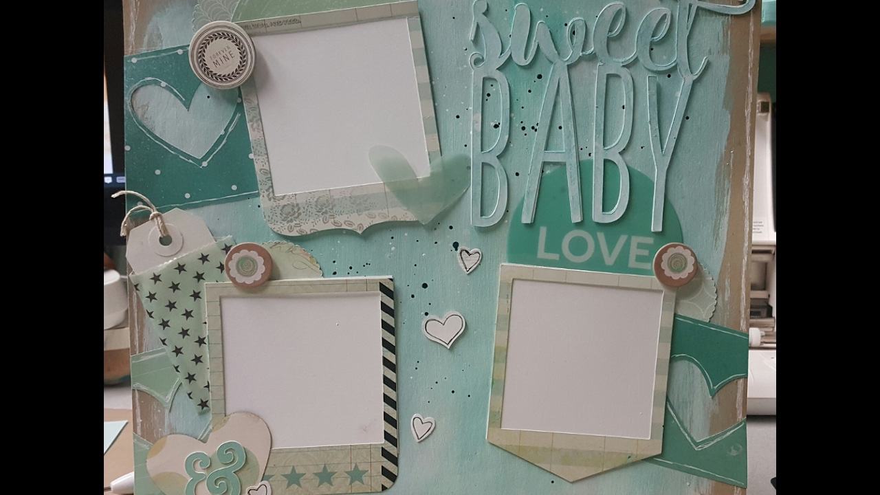 Scrapbook Layout Process Video Using Gesso and Faber Castell Gelattos