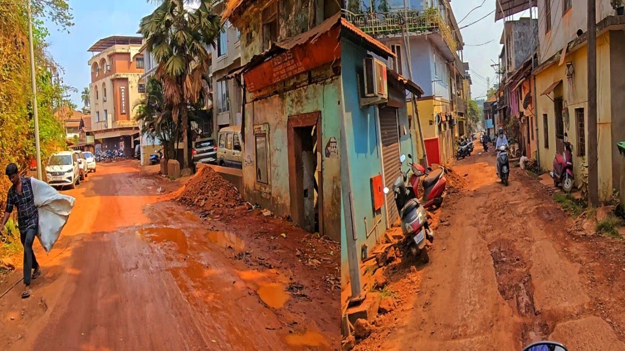 Muddy,Dusty, Un Even Roads In Mapusa City!!