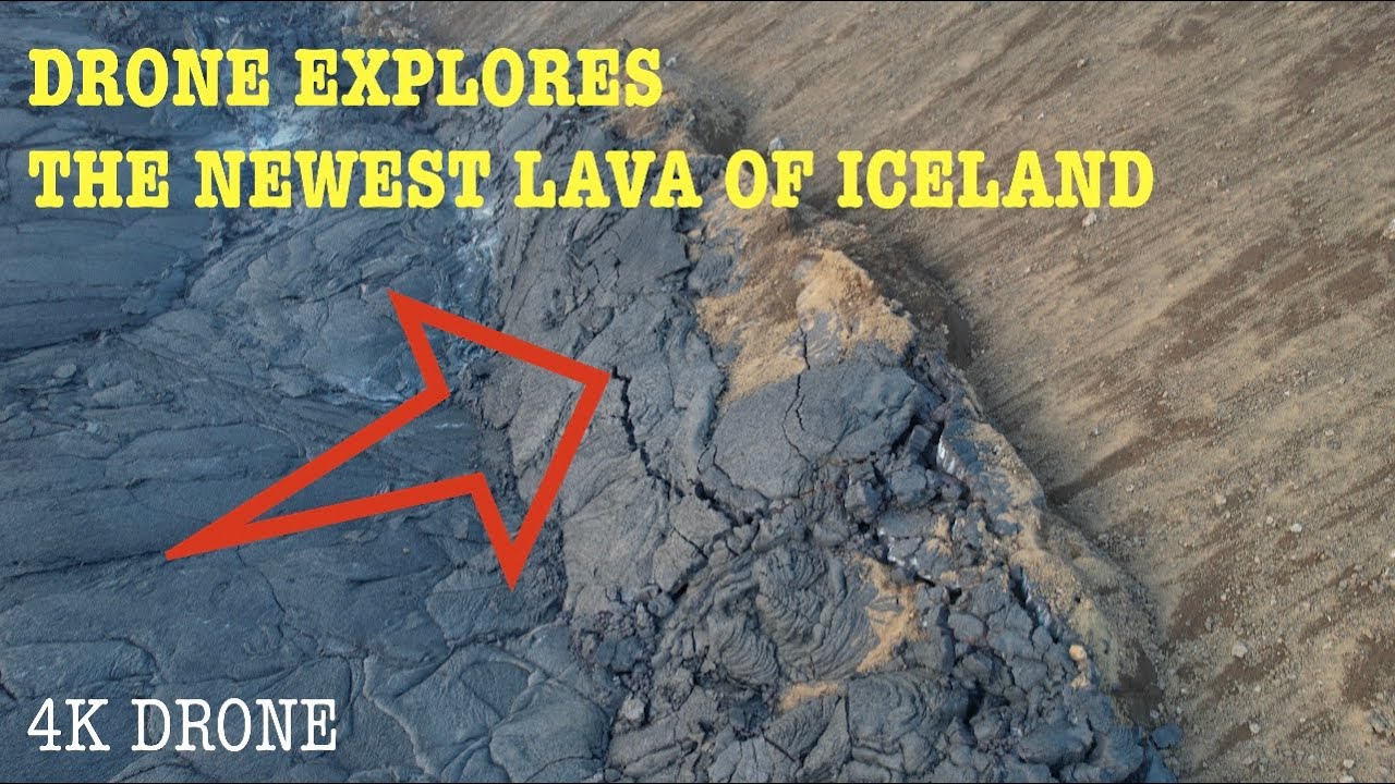 Incoming lava stopped by the mountain and pushing uphill! 4K Drone of newest lavafield in #Iceland