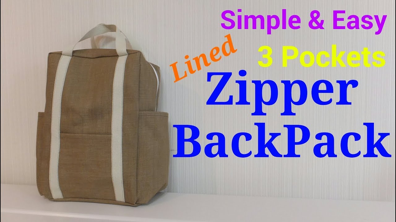 【DIY】3ポケット*2way*バックパック*3 Pockets Lined 2way*Zipper BackPack*