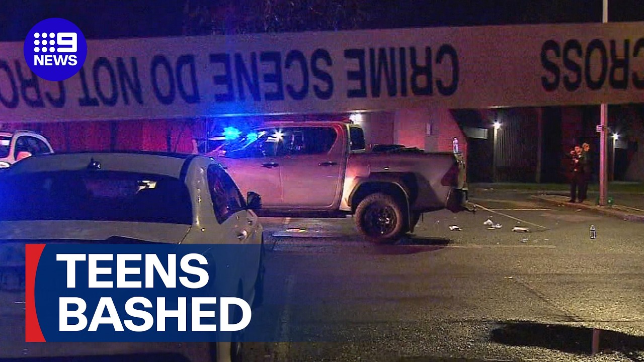 Teens bashed by gang on university campus | 9 News Australia