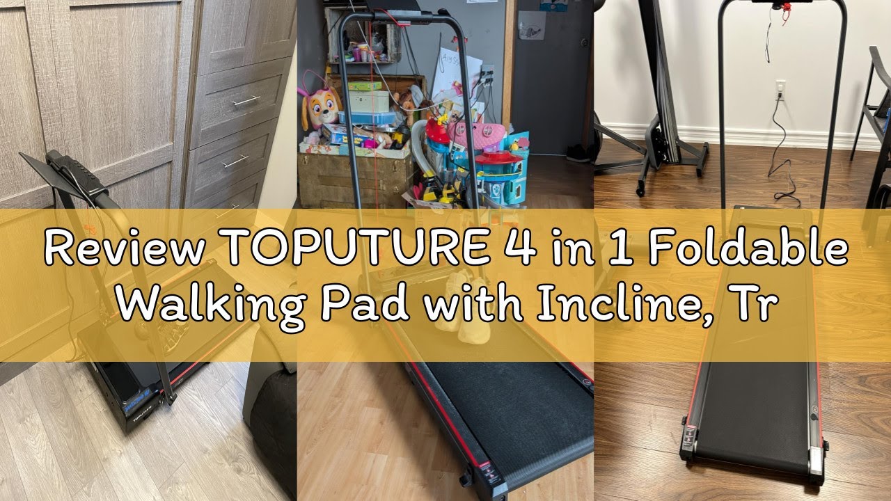 Review TOPUTURE 4 in 1 Foldable Walking Pad with Incline, Treadmill for Home & Office, 2.5HP Under D