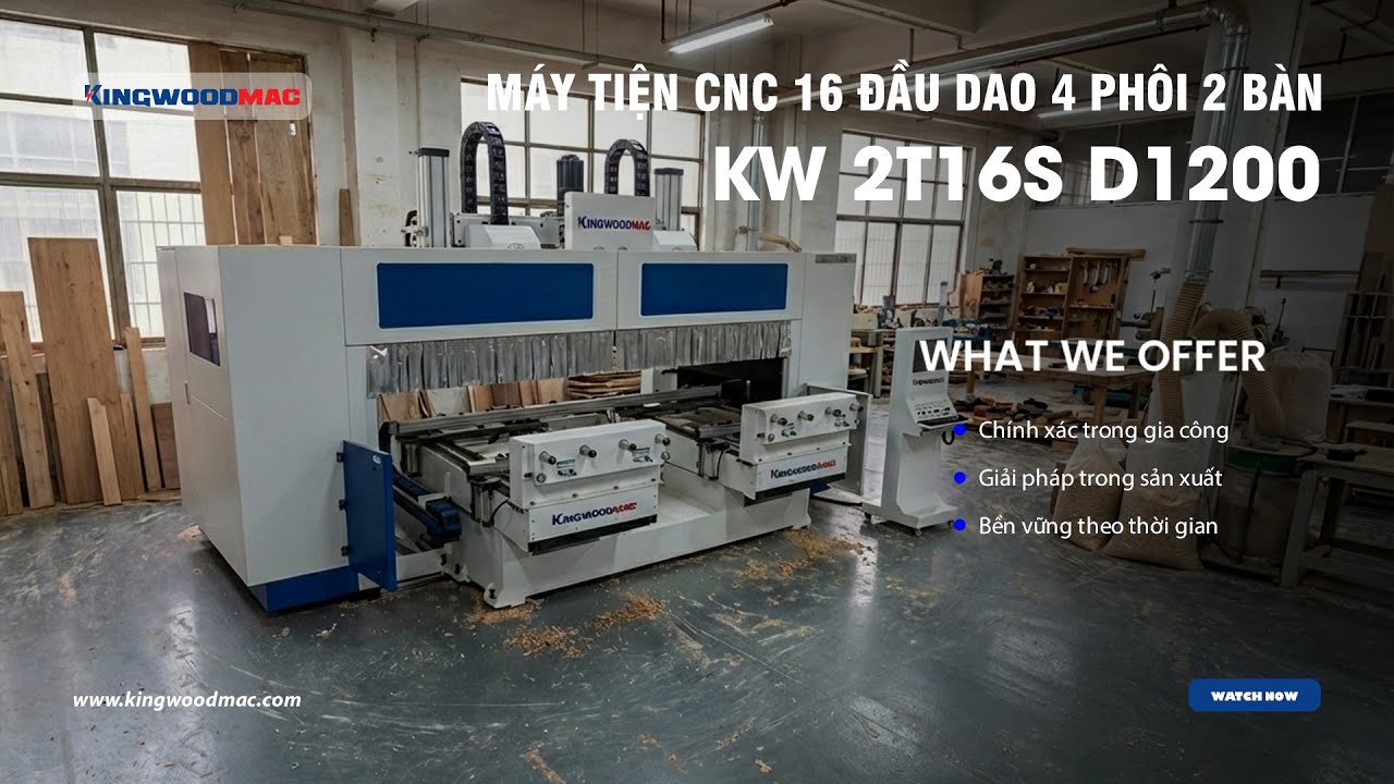 Gia Công 4 Phôi Đồng Thời Và Nạp Phôi Liên Tục Với Siêu Phẩm Máy Tiện CNC 16 Dao | KW 2T16S D1200