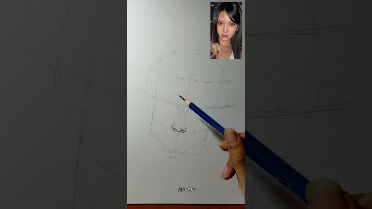 Sketching Hyein from K-Pop group NewJeans using loomis method 