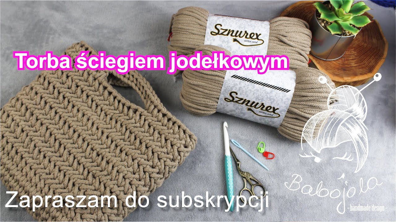 Torebka ściegiem Herringbone Crochet.