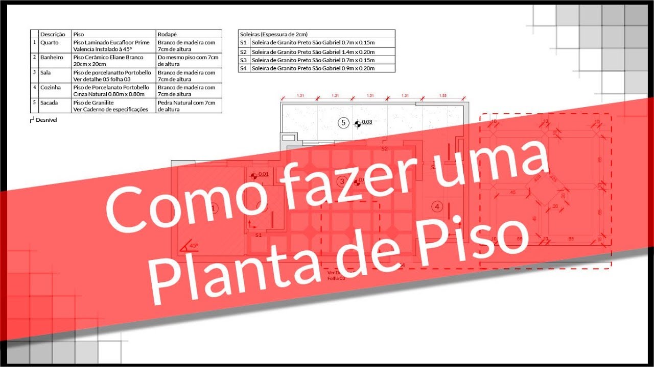 Como fazer uma planta de piso - Paginação de Piso Arquitetura - Tutorial passo a passo