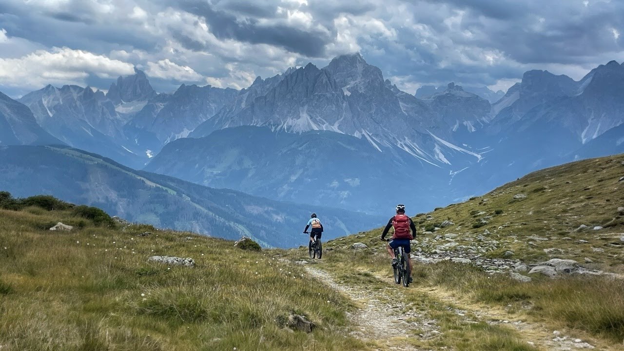 eMTB ride to Bonner Hütte, on the edge of the Dolomites and Alps in South Tirol, Italy and Austria