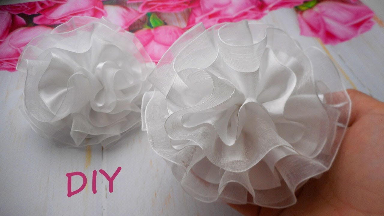 Пышные школьные банты из органзы и атласной ленты DIY OlgaRibbons