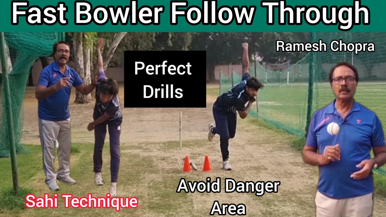 Fast Bowler Follow Through Technique And Drills Of Follow Through What Is Danger Area Fast Bowling