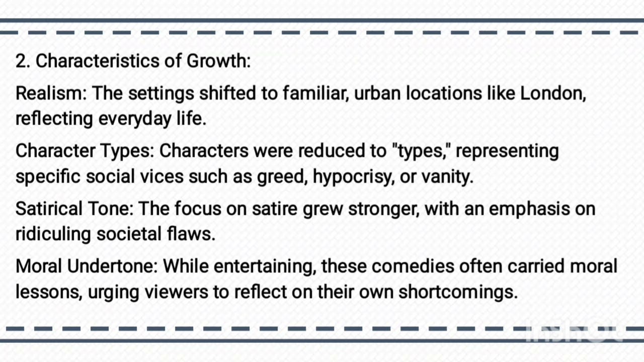 Comedy of Humour: Origin and Growth and Short Question answer: literary Forms