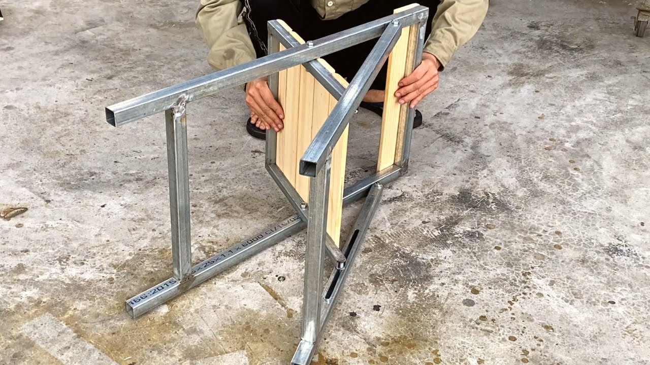 DIY - Great Craftsman's Ideas // How to Make a Smart Folding Chair // Metal Smart Folding Utensils !