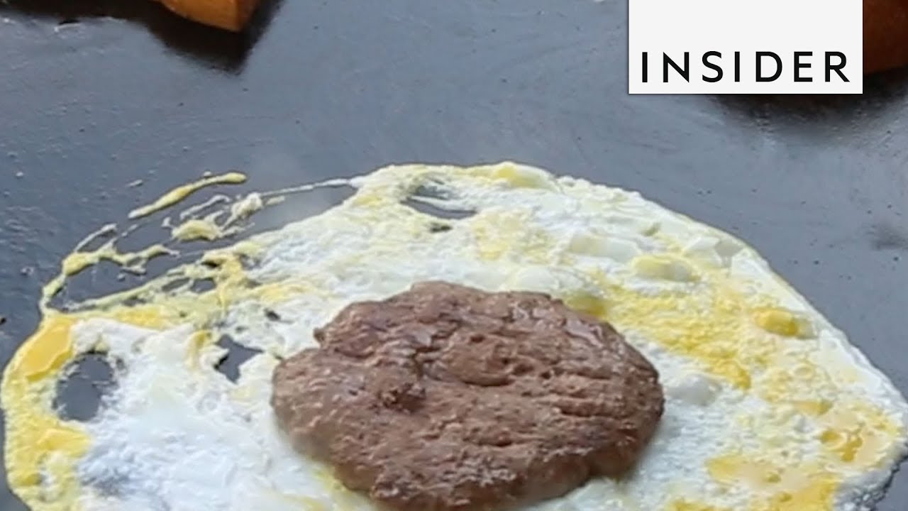 Malaysian Burger Cooked in a Fried Egg