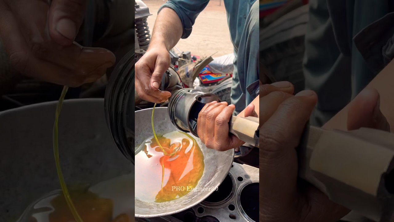6-Cylinder Piston Fitting skills #workshop #engine #foryou #tools