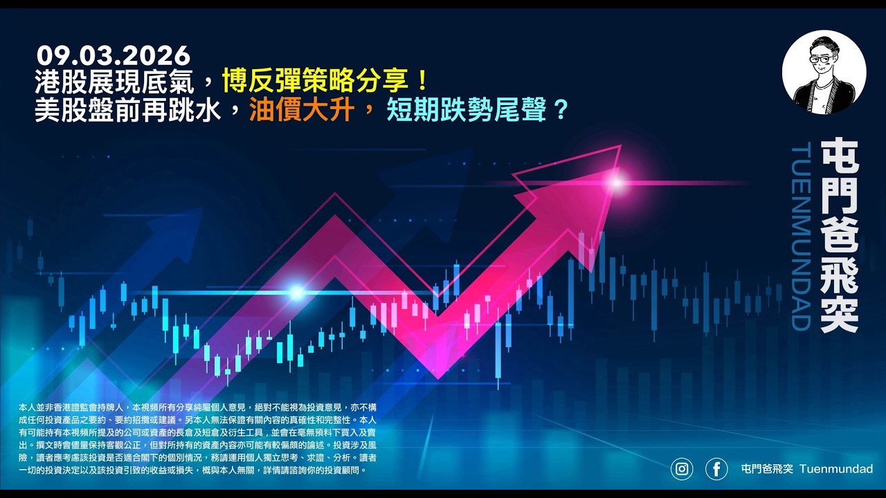 2026年3月8日 港股展現底氣，博反彈策略分享！美股盤前再跳水，油價大升，短期跌勢尾聲？