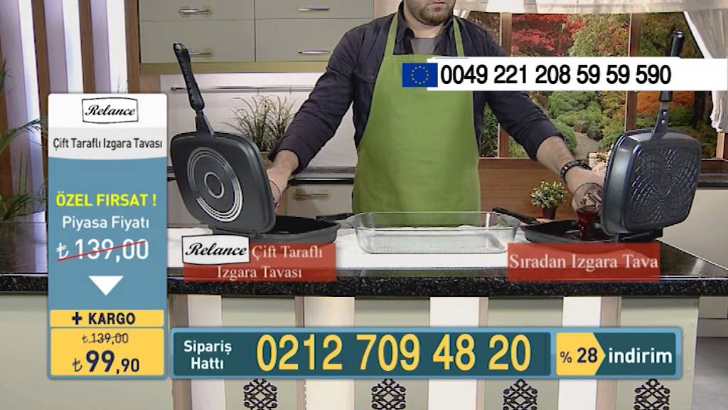 Relance cift tarafli izgara tava